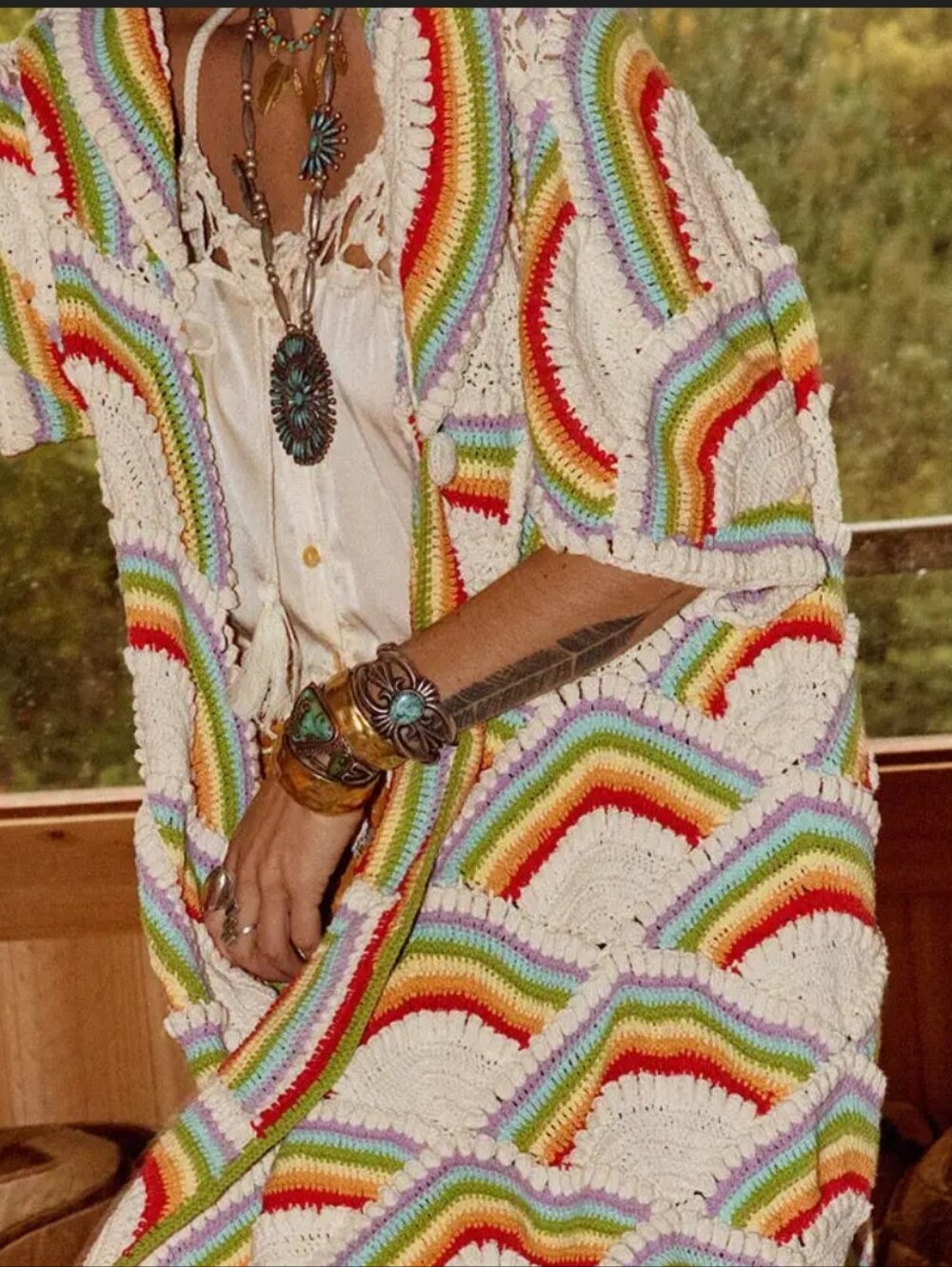 Chasing Unicorns Forever More Crochet Coat heirloom piece - Picture 8 of 17
